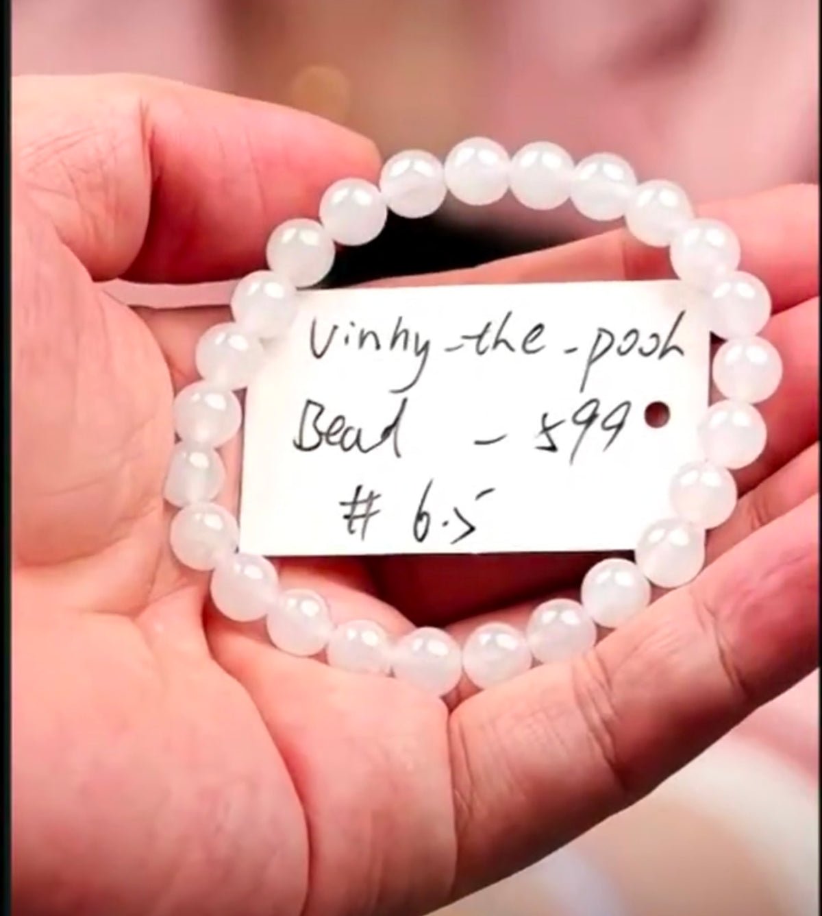 "Live" Natural Icy Moonlight Jadeite Jade Bead Bracelet (07/06/26)