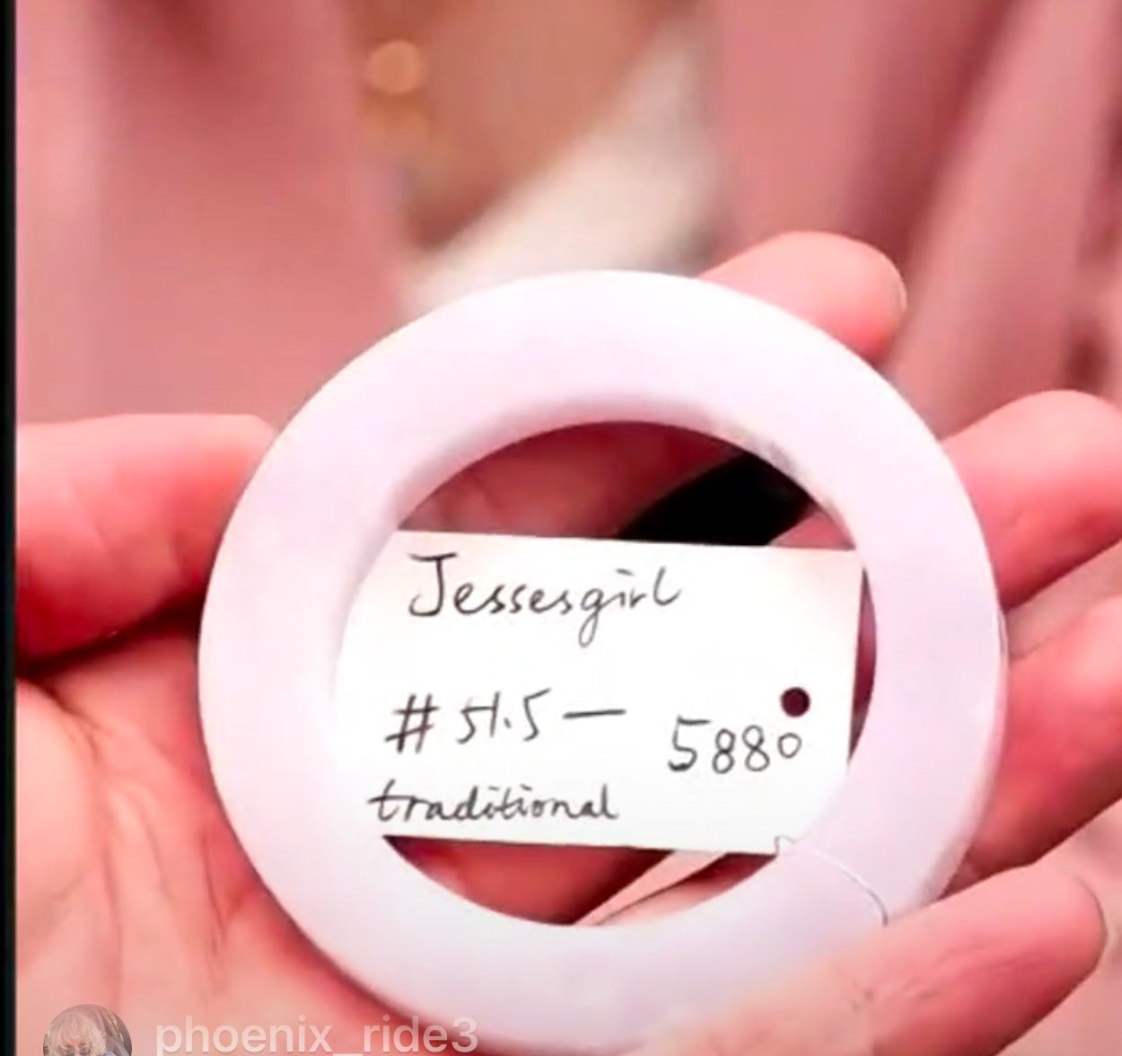"Live" Natural Icy Pink Jadeite Jade Bangle Bracelet (07/08/26)
