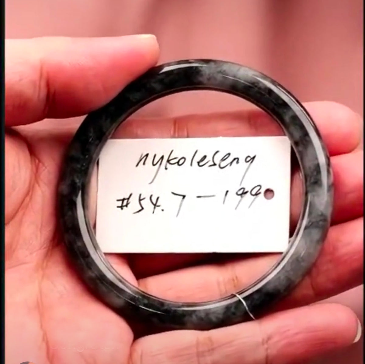 "Live" Natural Wuji Jadeite Jade Comfort-Fit Bangle Bracelet (07/08/26)