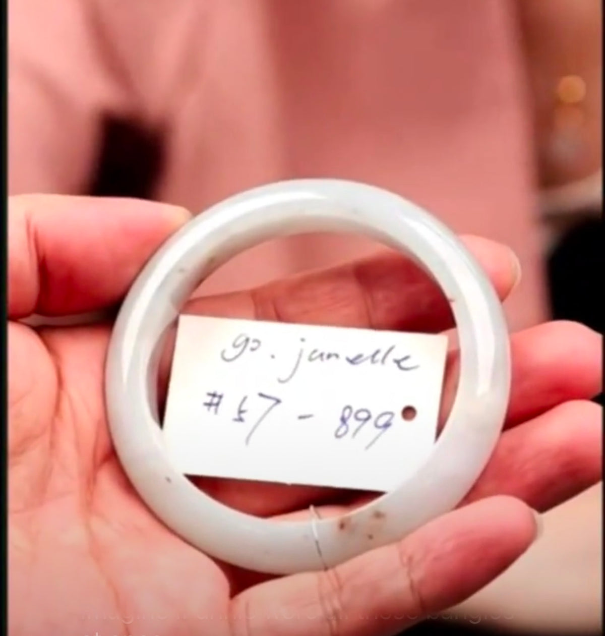 "Live" Natural Light Lavender-Blue W/ Sajin "Gold Dust" Jadeite Jade Comfort-Fit Bangle (07/11/26)