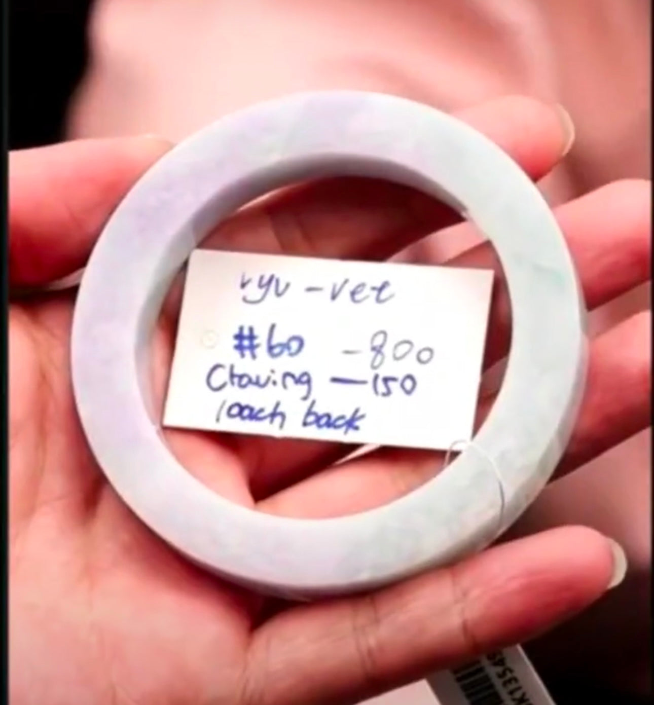 "Live" Natural Lavender-Green Jadeite Jade *Carving Bangle Bracelet (07/15/26)