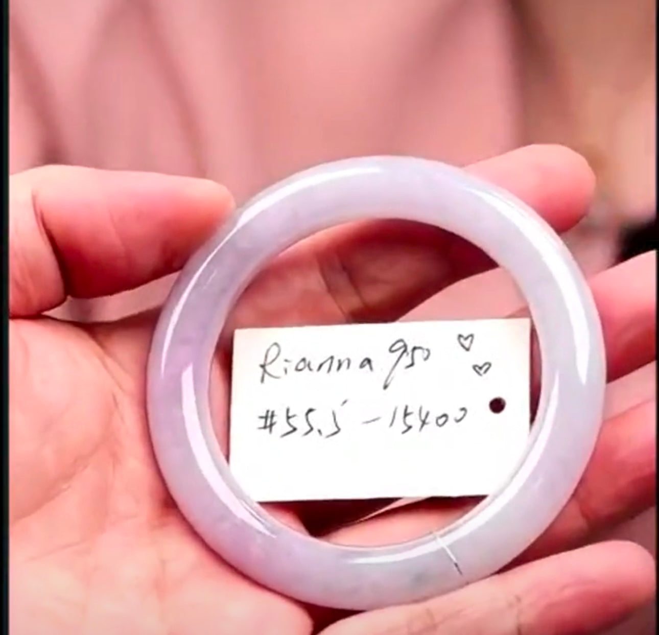 "Live" Natural Icy Lavender Jadeite Jade Bangle (07/20/26)