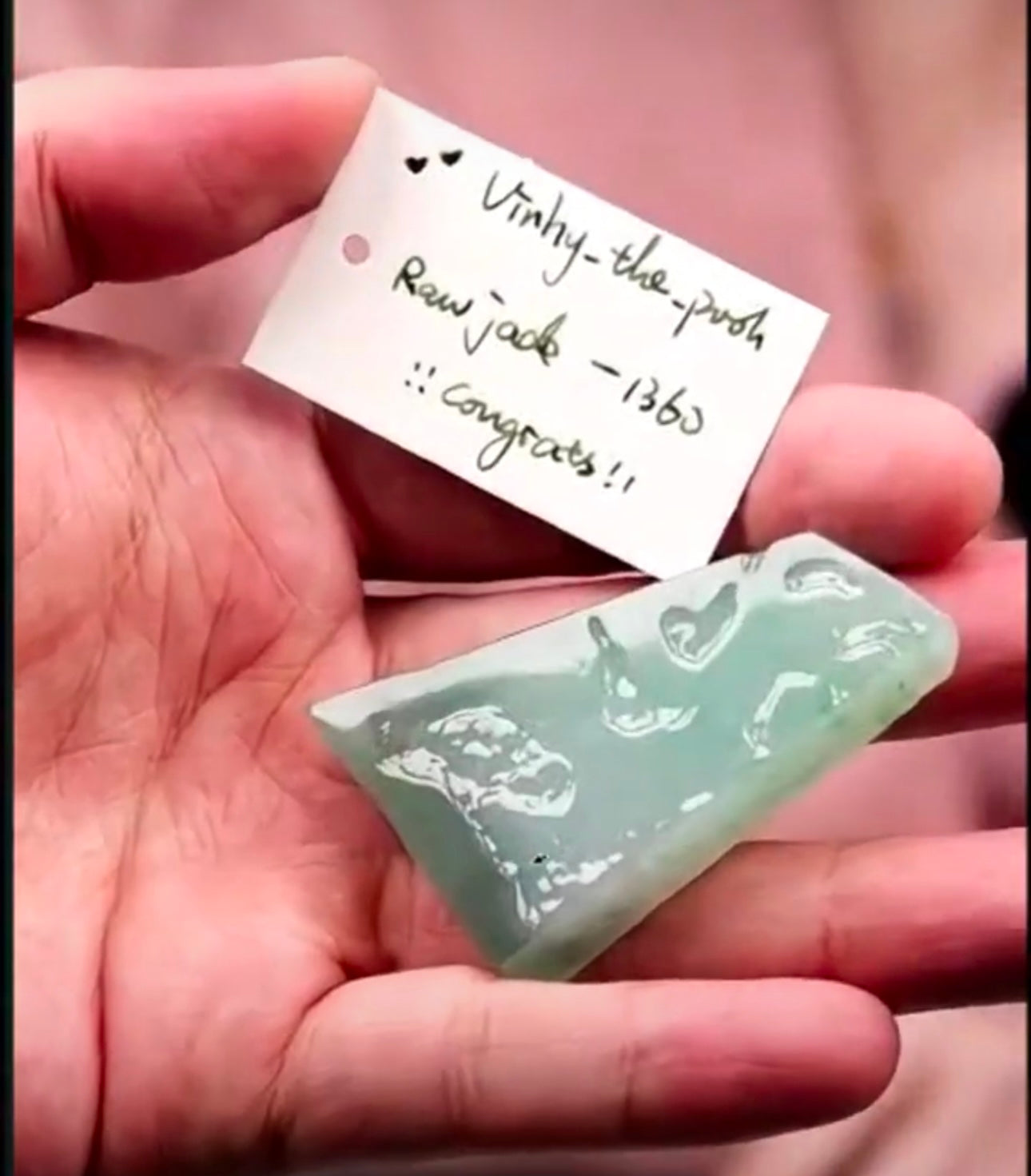 "Live" Natural Light Oil Green Raw Jadeite Jade  (07/20/26)