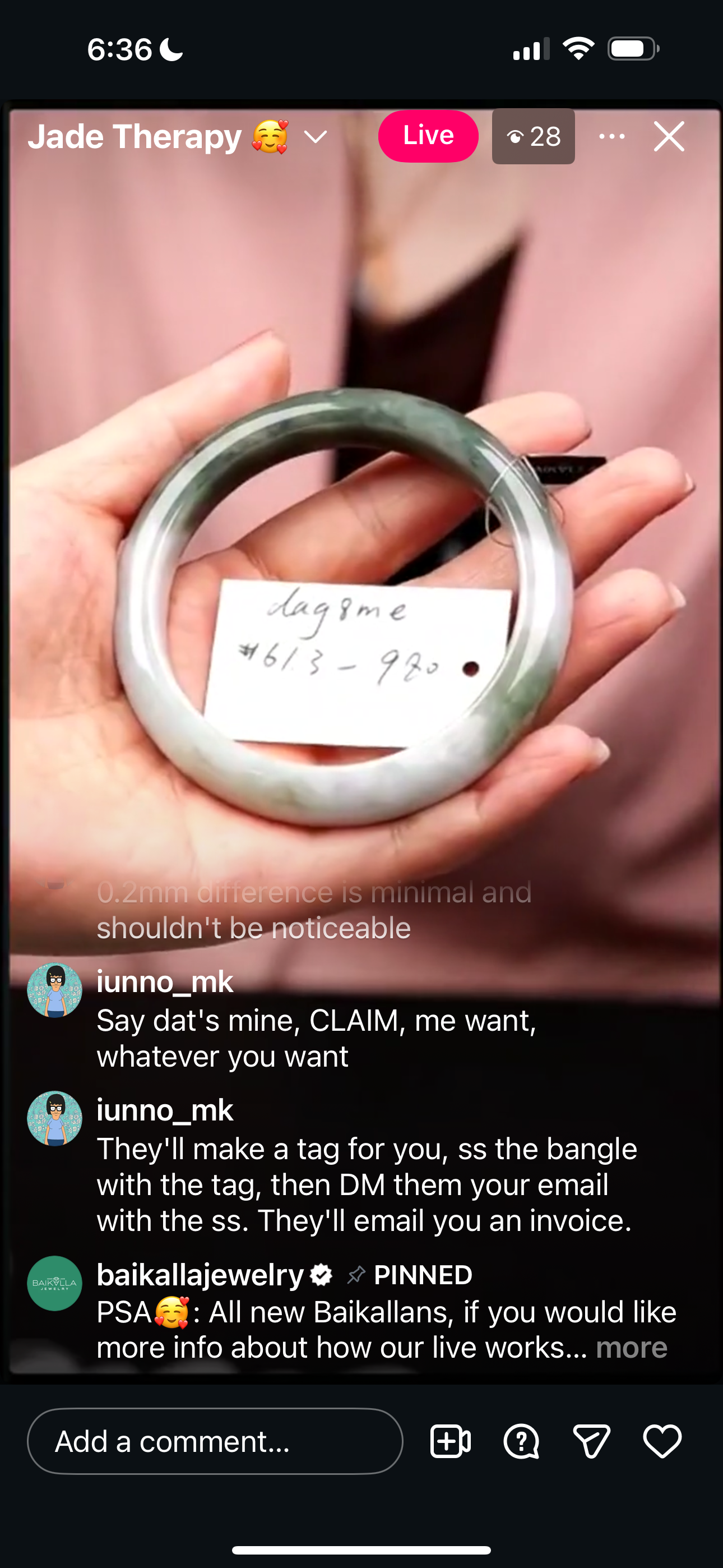 "Live" Natural Matcha Green Multi Color Comfort Fit Jadeite Jade Bangle  (07/22/26)