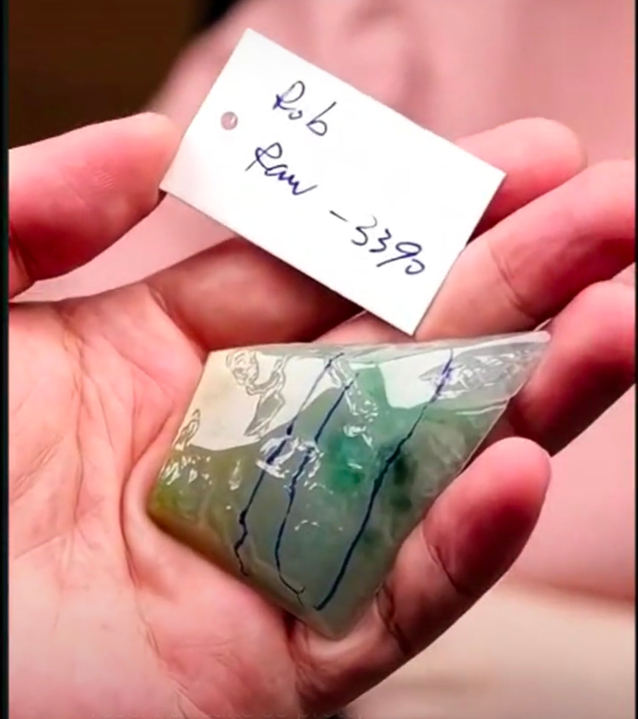 "Live" Natural Icy Green &amp; Yellow Raw Jadeite Jade (07/23/26)