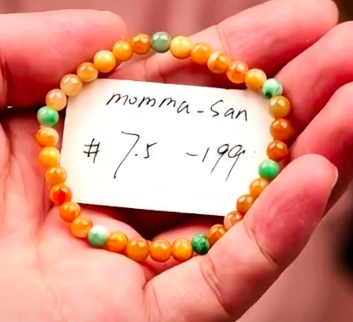 "Live" Natural Multi-Color Jadeite Jade Bead Bracelet (09/05/26)