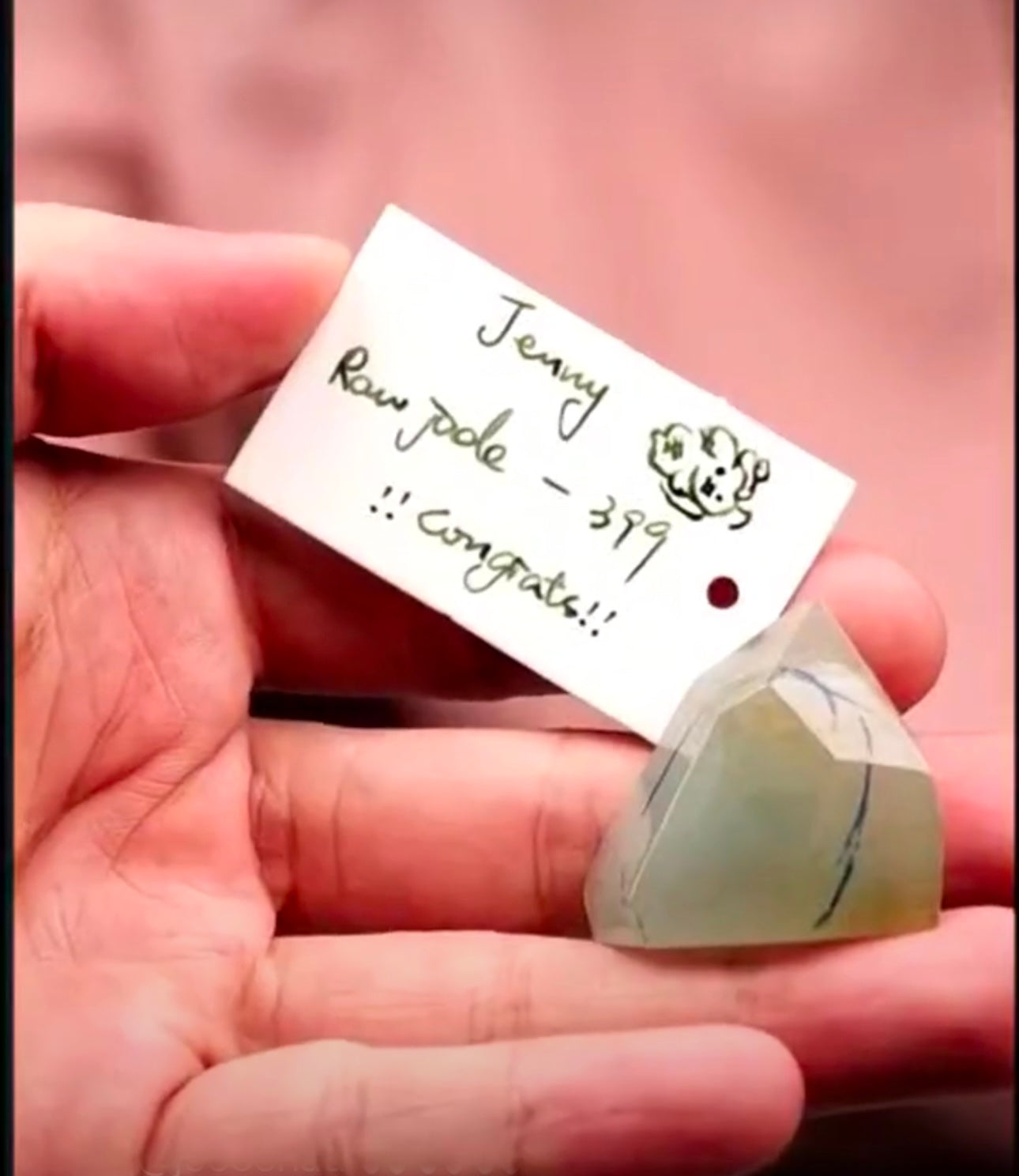 "Live" Natural Icy Light Green &amp; Honey-Yellow Raw Jadeite Jade (08/03/26)