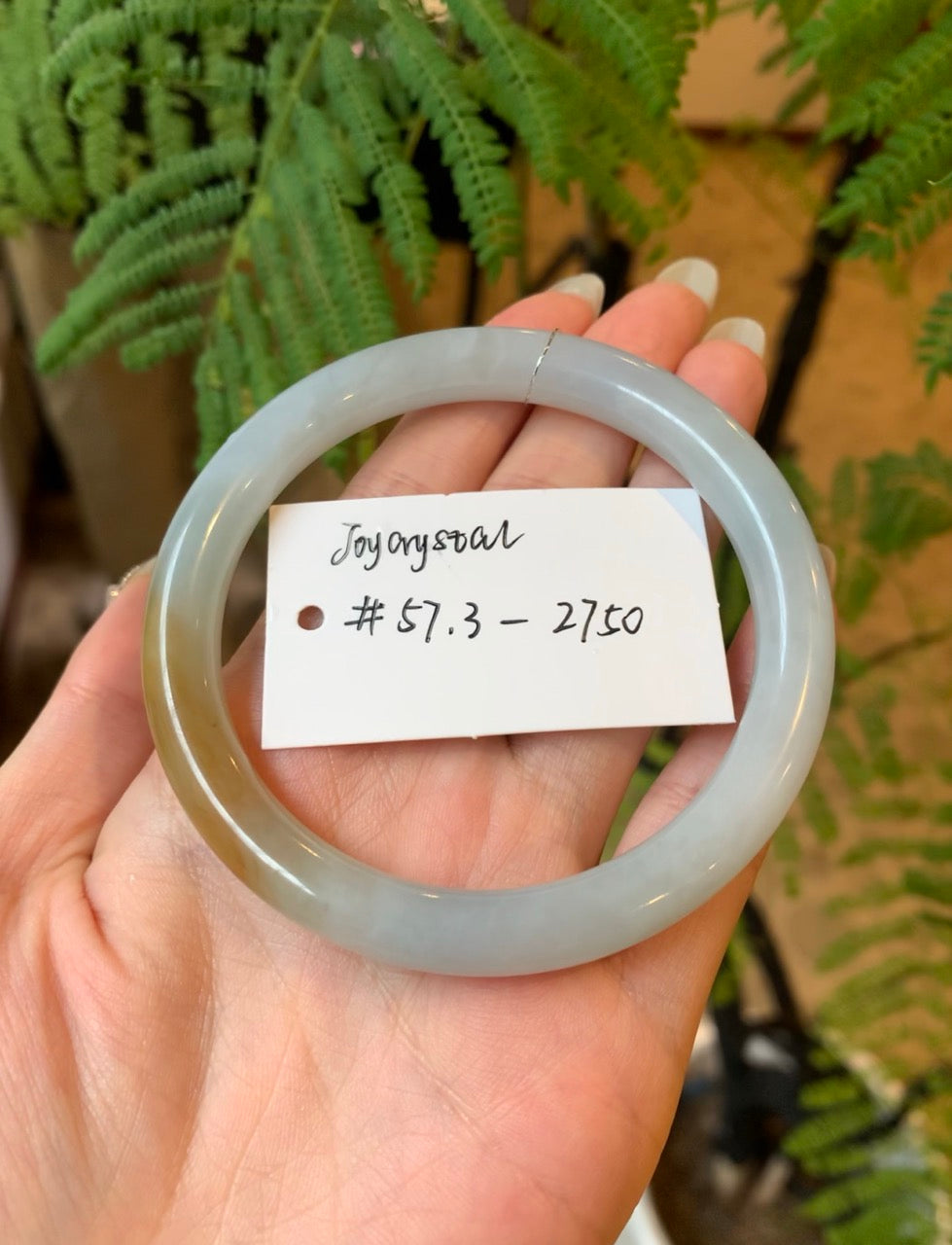 "Live" Natural Light Green Lavender &amp; Honey Yellow Jadeite Jade Bangle (03/02/26)