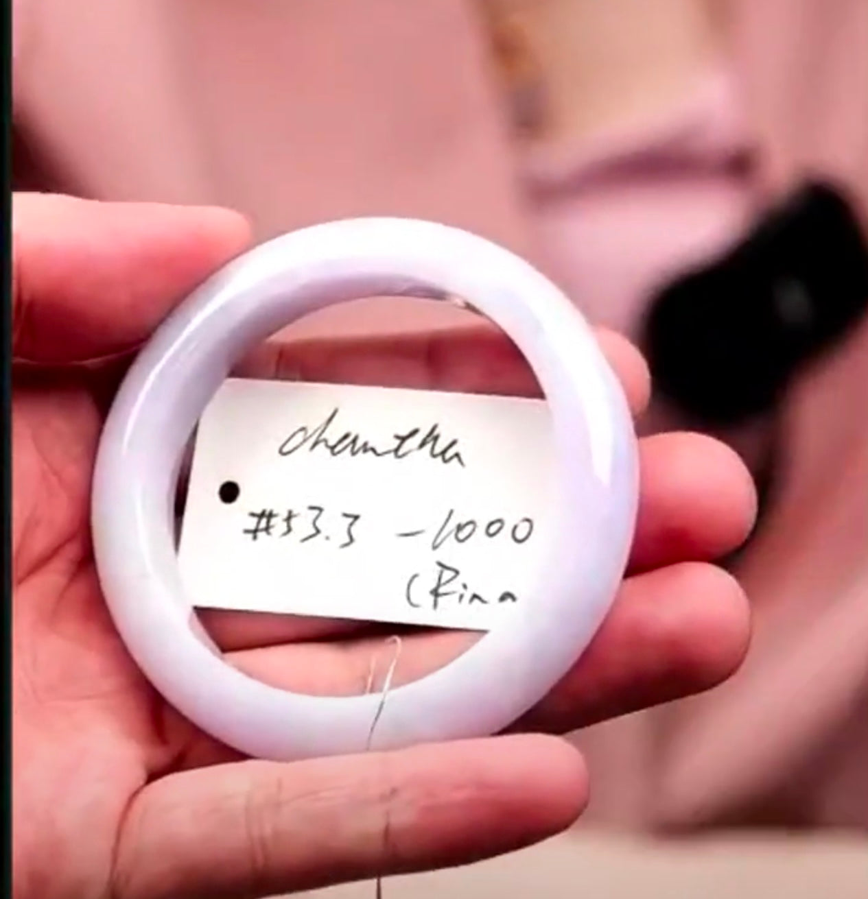 "Live" Natural Lavender Jadeite Jade *Carving Bangle Bracelet (08/04/26)