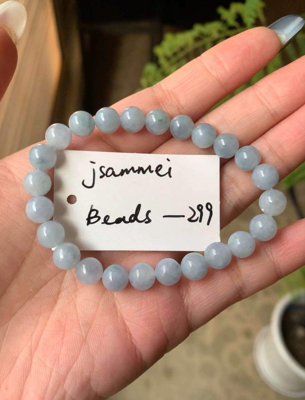 "Live" Natural Lavender Jadeite Jade Bead Bracelet (03/05/26)