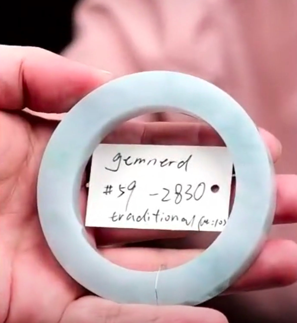 "Live" Natural Blue-Green Jadeite Jade Semi-Polished Bangle (09/15/26)