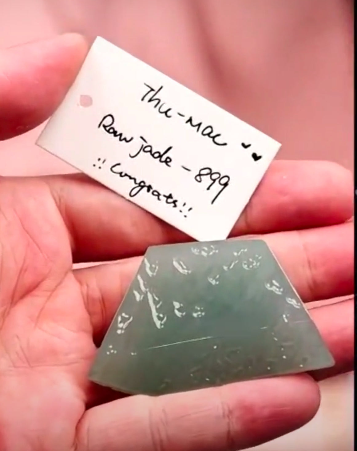 "Live" Natural Icy Light Oil Green Raw Jadeite Jade (09/22/26)