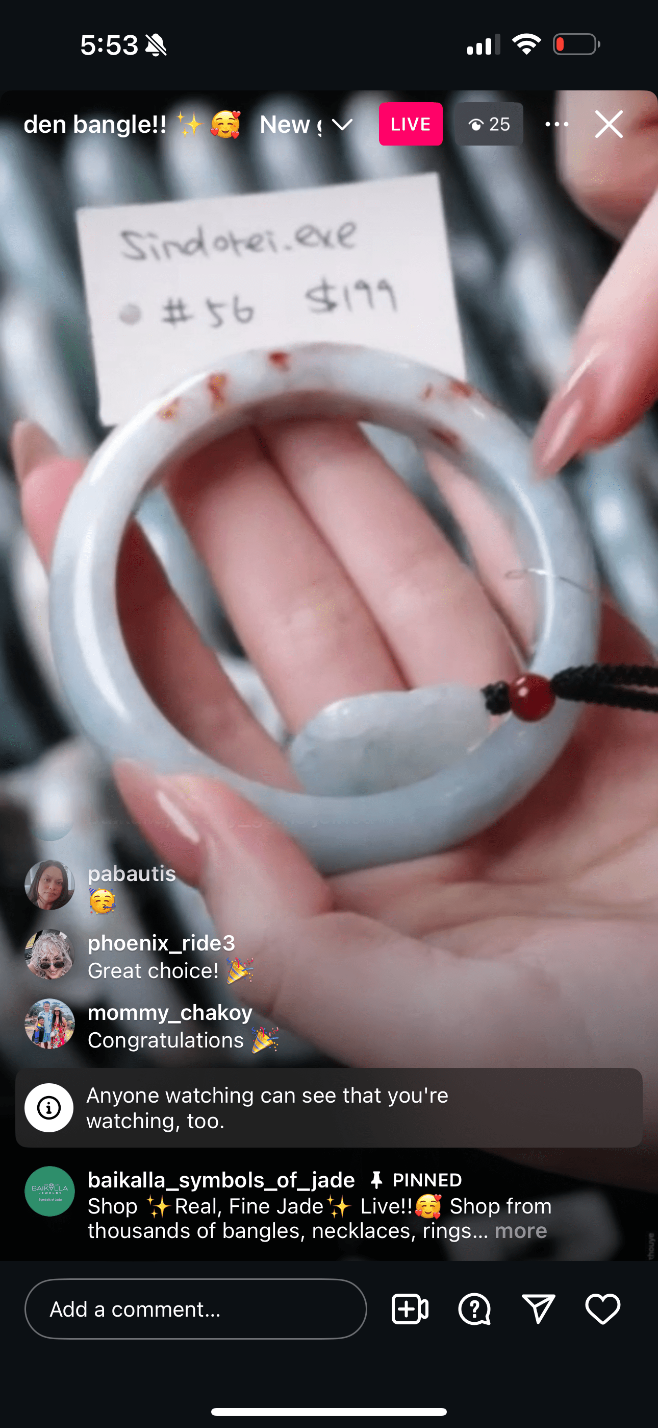 Baikalla IG Live "Natural Jadeite Jade Garden Bangle" (Live Pick) (12/19/24)
