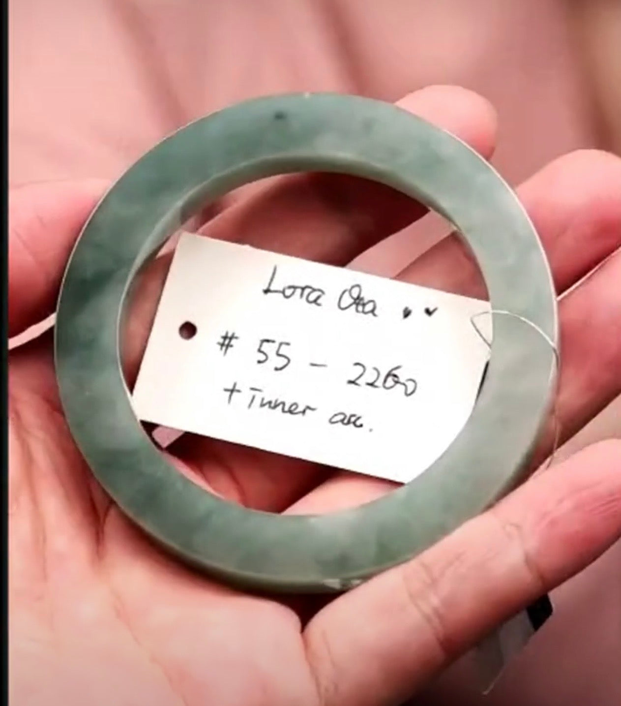 "Live" Natural Icy Oil Green Jadeite Jadeite Semi-Polished Bangle (06/29/26)