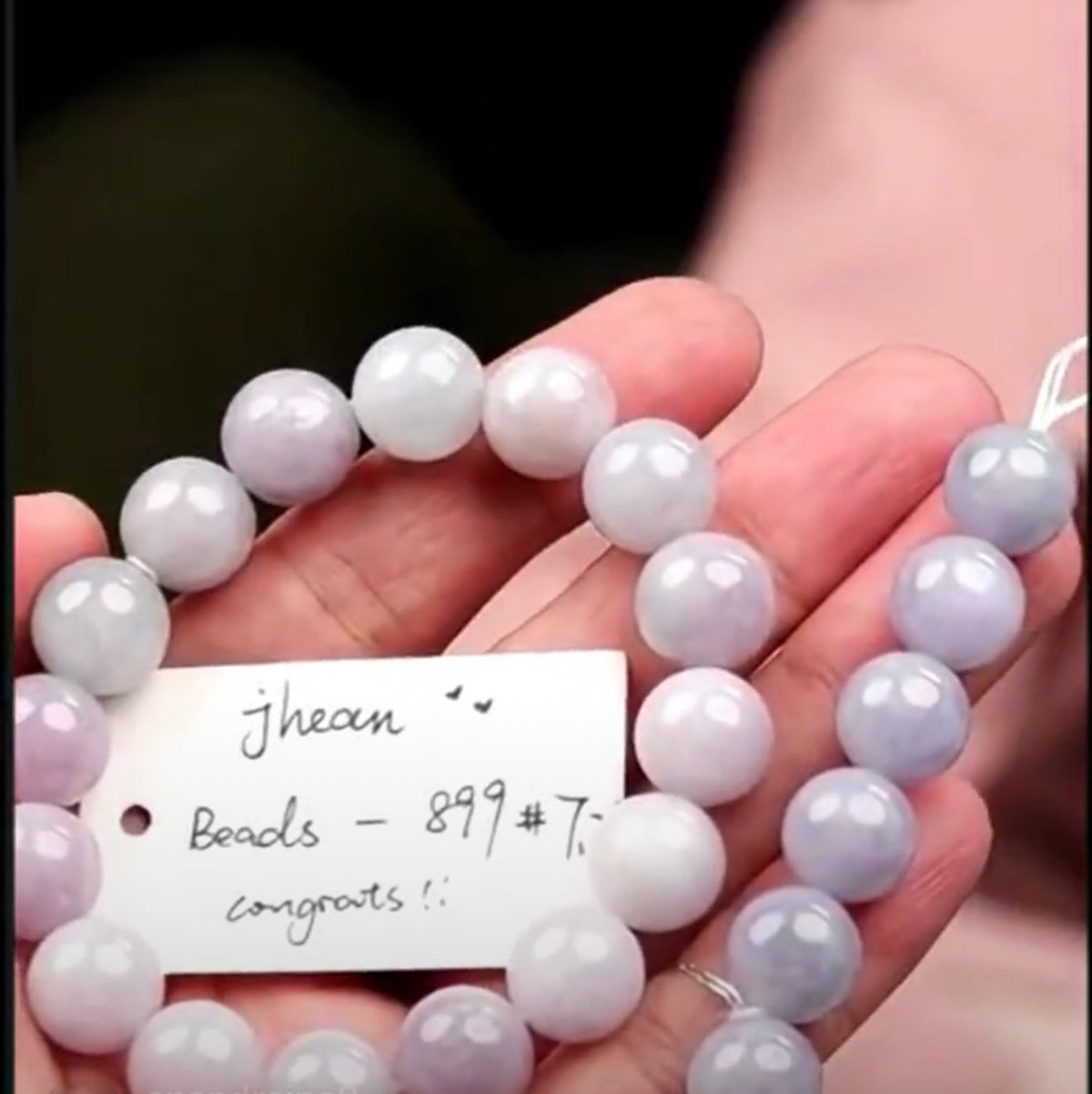 "Live" Natural Lavender Jadeite Jade Bead Bracelet (06/30/26)