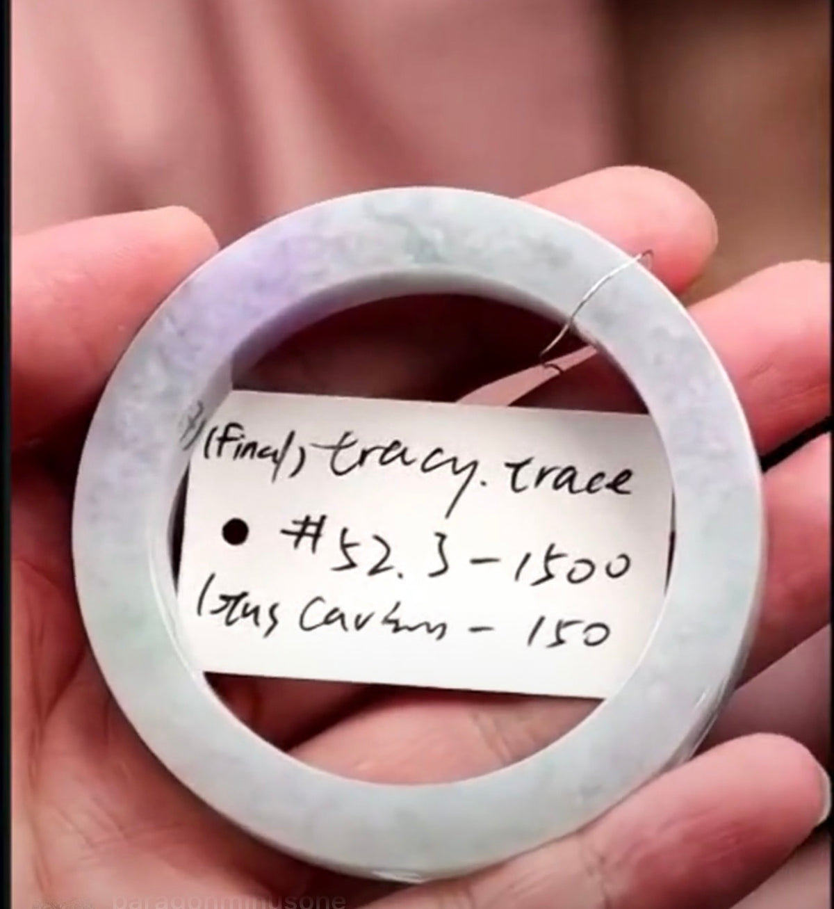 "Live" Natural Lavender &amp; Green Jadeite Jade *Carving Bangle (07/01/26)