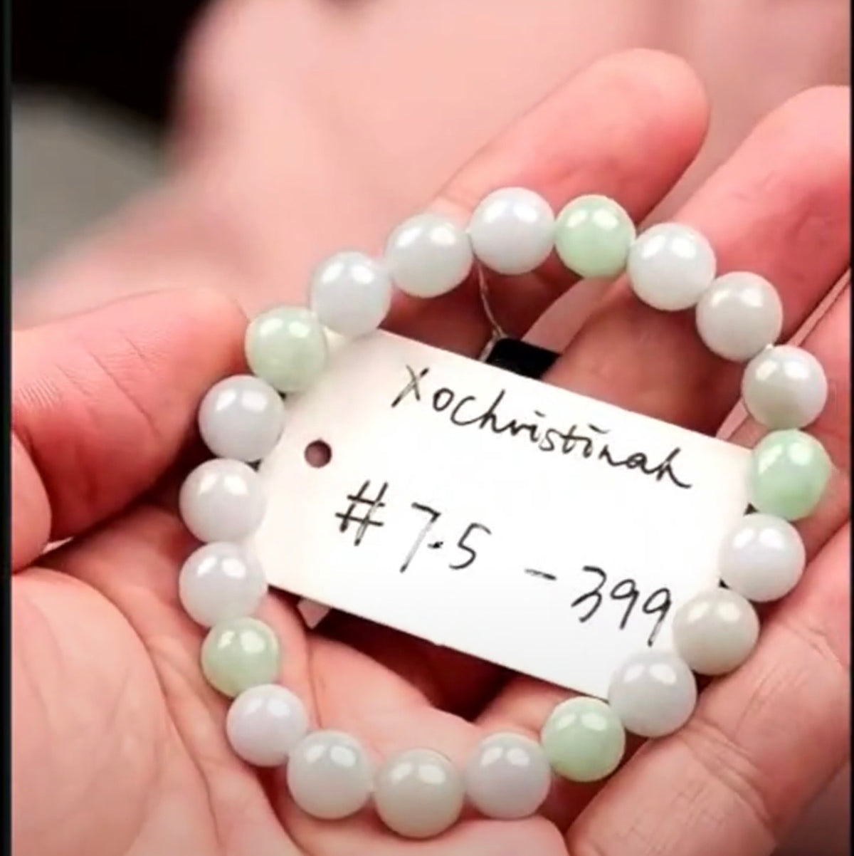 "Live" Natural Light Lavender &amp; Green Jadeite Jade Bead Bracelet (07/01/26)
