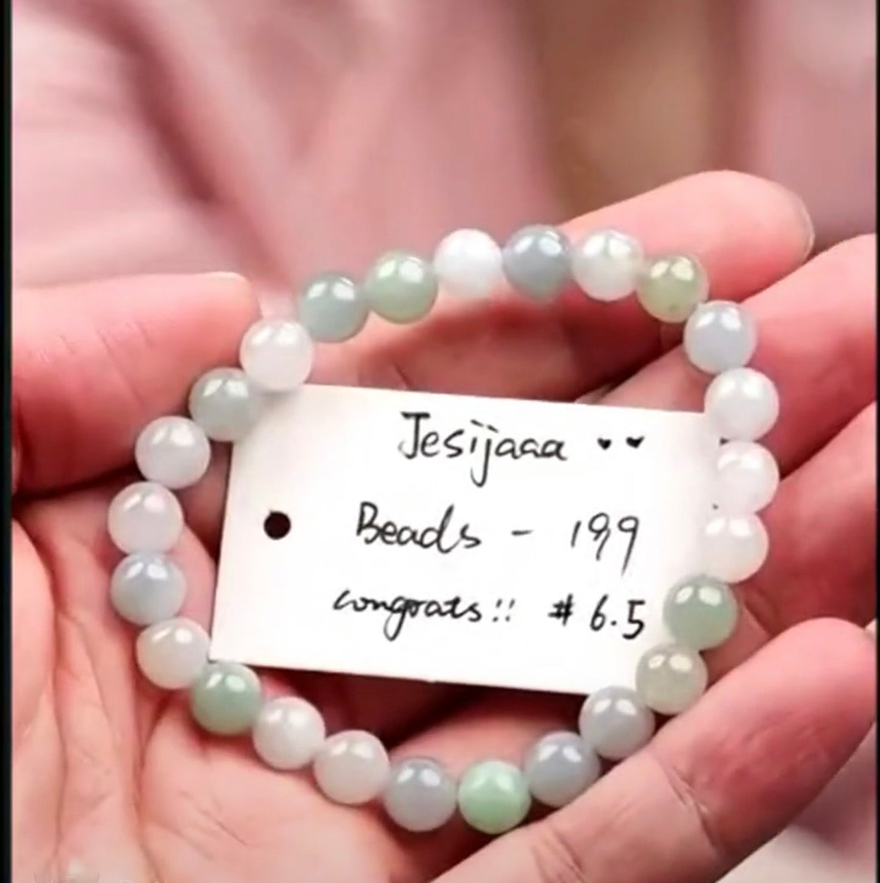 "Live" Natural Multi-Color Jadeite Jade Bead Bracelet  (07/06/26)