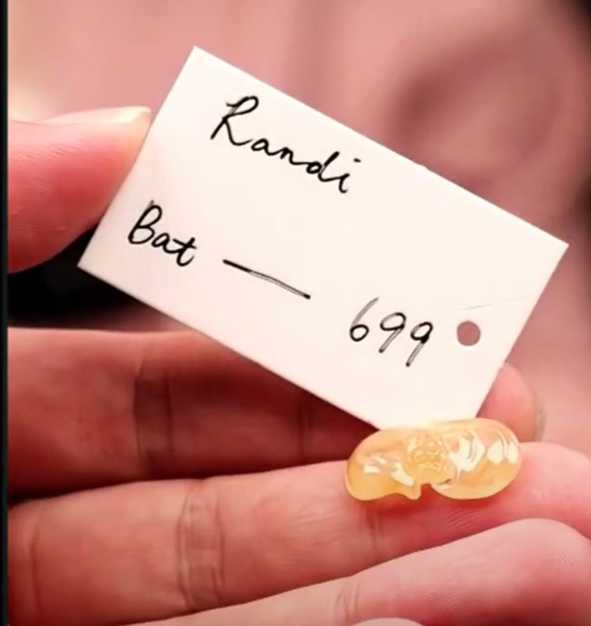 "Live" Natural Icy Yellow Jadeite Jade Bat Pendant (07/08/26)