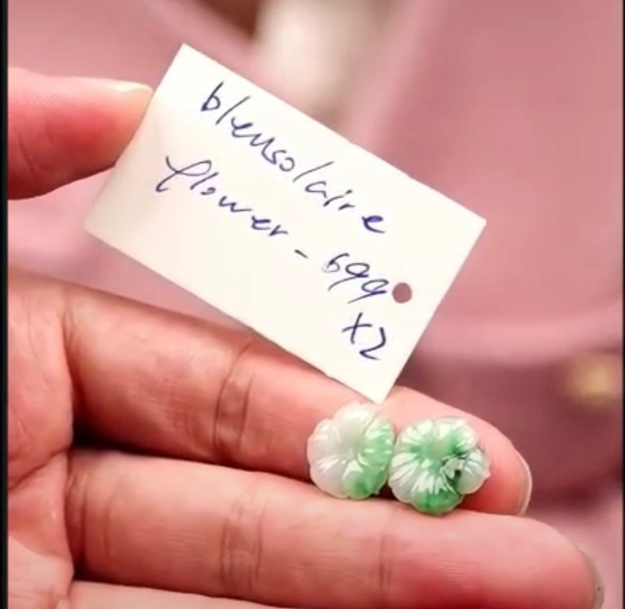 "Live" Natural Moonlight Green Flower Jadeite Jade Free Form Pendant (07/09/26)