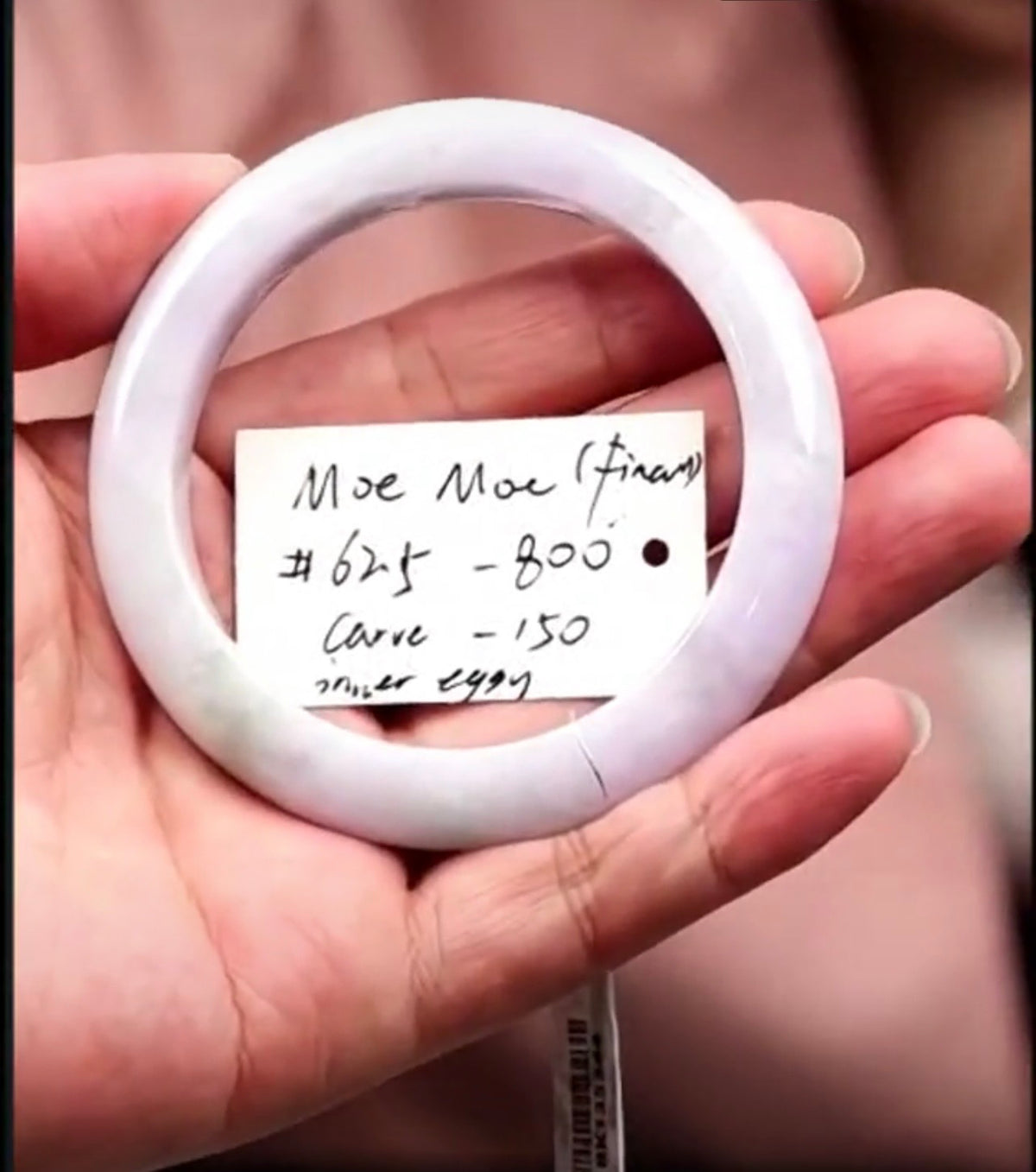 "Live" Natural Vixen Lavender W/ Green Patch Jadeite Jadeite *Carving Comfort-Fit Bangle (07/13/26)