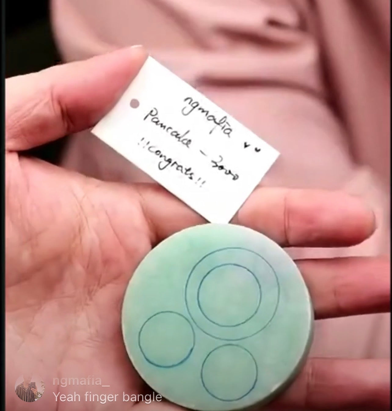 "Live" Natural Apple Green Jadeite Jade Pancake (07/13/26)