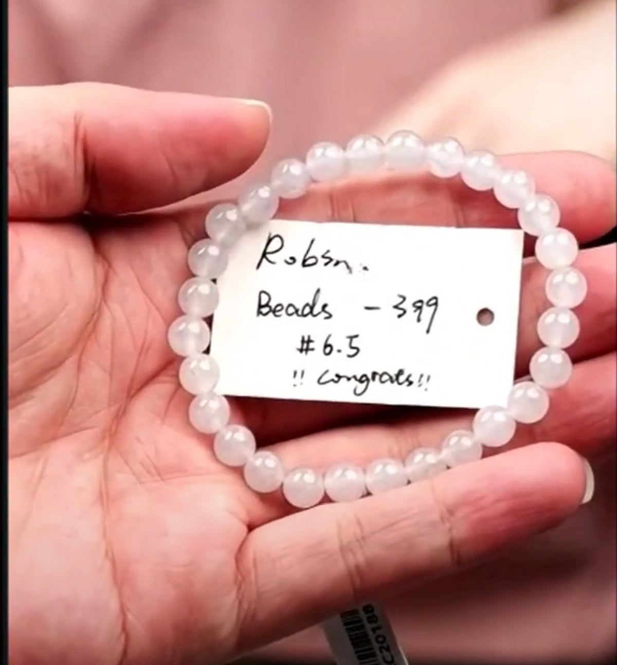 "Live" Natural Icy Moonlight Jadeite Jade Bead Bracelet (07/13/26)