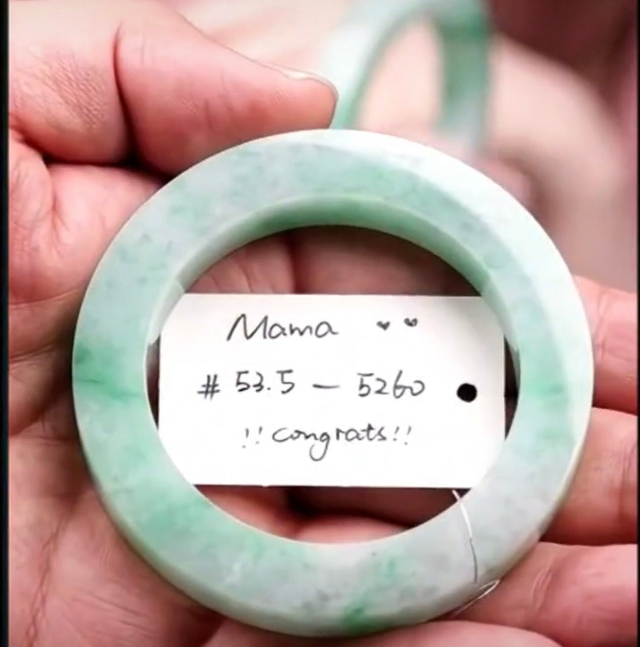 "Live" Natural Icy Spicy Green W/ Forest Green Flower Jadeite Jade Bangle Bracelet (07/14/26)