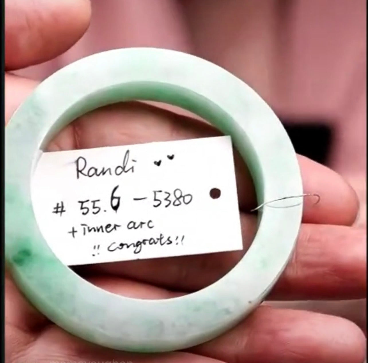 "Live" Natural Icy Spicy Green W/ Forest Green Flower Jadeite Jade Bangle Bracelet (07/14/26)
