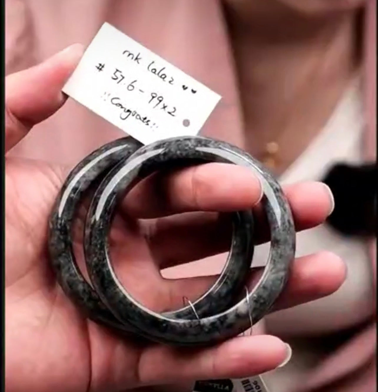 "Live" Natural Wuji Jadeite Jade Comfort-Fit Bangle Bracelet (07/14/26)