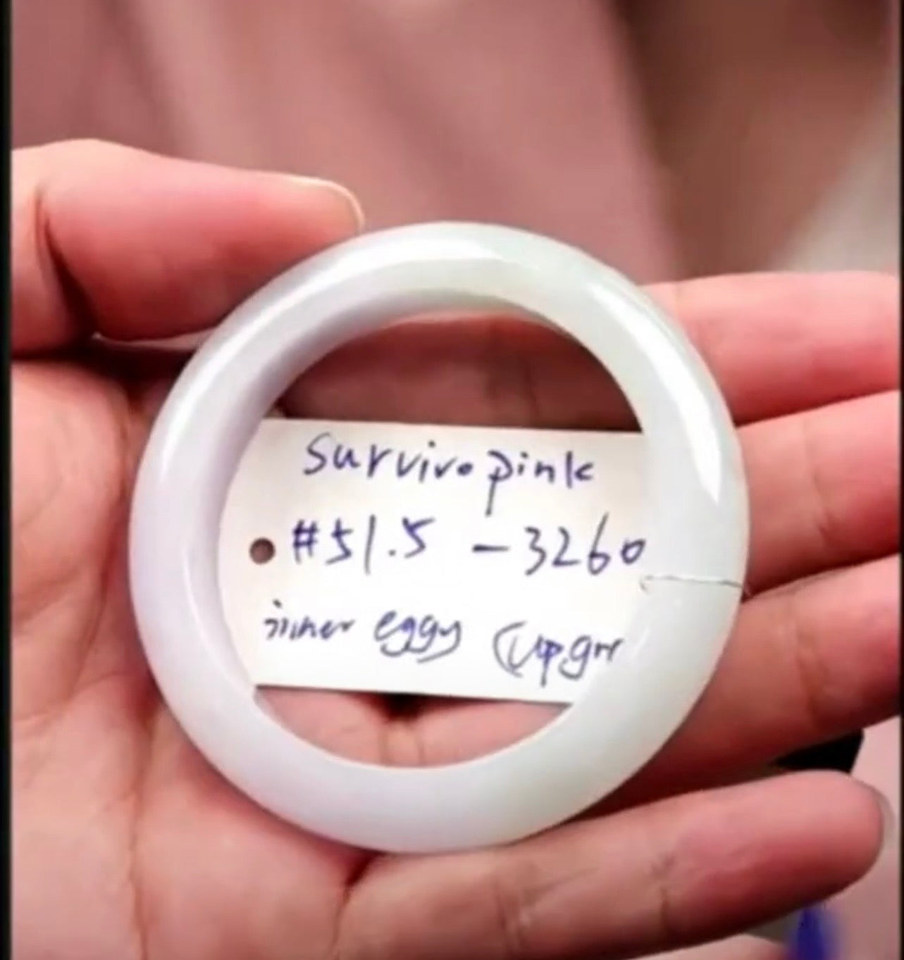 "Live" Natural Pink-Lavender &amp; Light Green Jadeite Jade Comfort-Fit Bangle Bracelet (07/15/26)