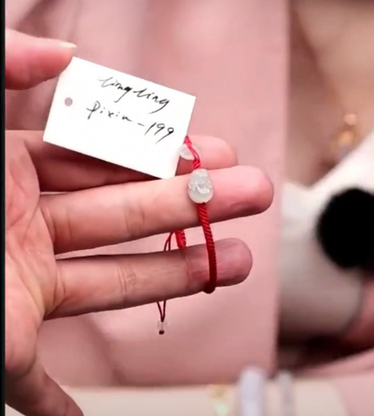 "Live" Natural Moonlight Jadeite Jade Red String Pixiu Bracelet (07/16/26)