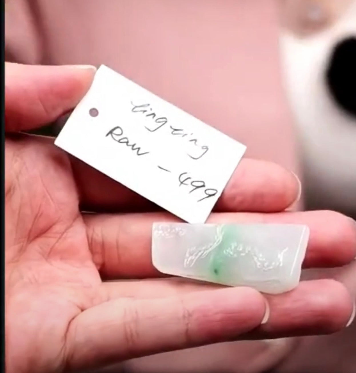 "Live" Natural Moonlight &amp; Apple Green Flowers Jadeite Jade Raw (07/16/26)