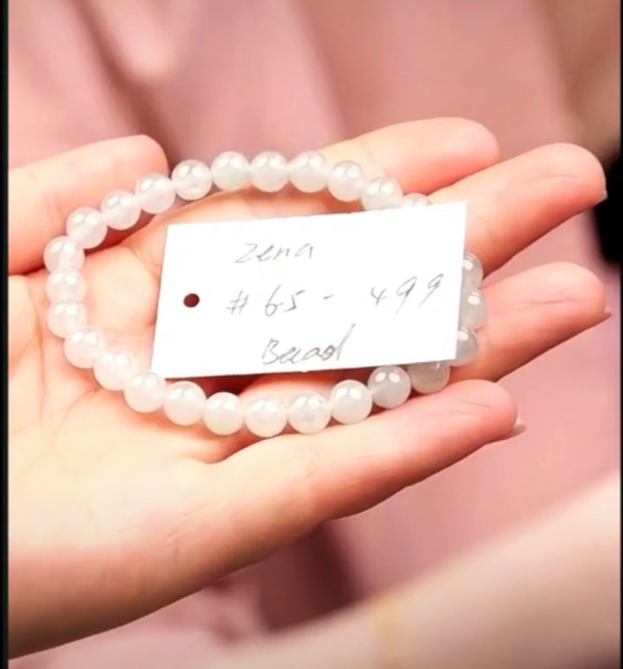"Live" Natural Icy Light Green Moonlight Jadeite Jade Bead Bracelet (07/18/26)