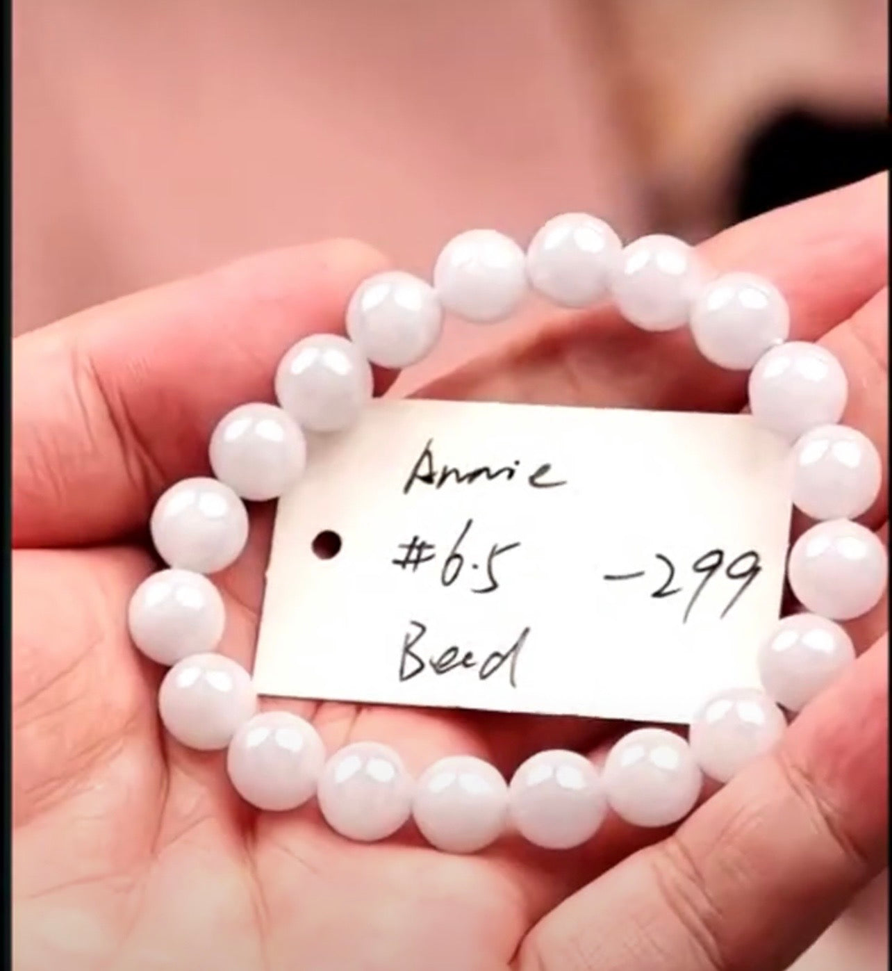 "Live" Natural Light Lavender Jadeite Jade Bead Bracelet (07/18/26)