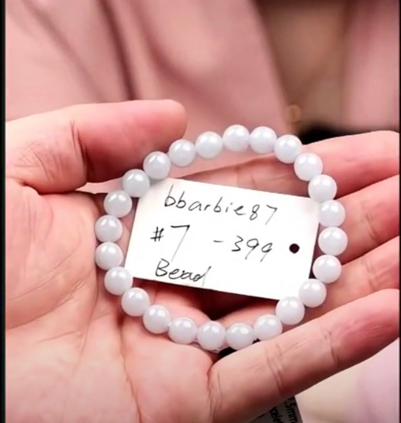 "Live" Natural Light Lavender Jadeite Jade Bead Bracelet (07/18/26)