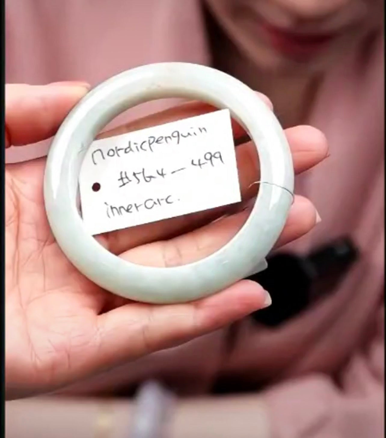 "Live" Natural Light Green Jadeite Jade Bangle Bracelet (07/21/26)