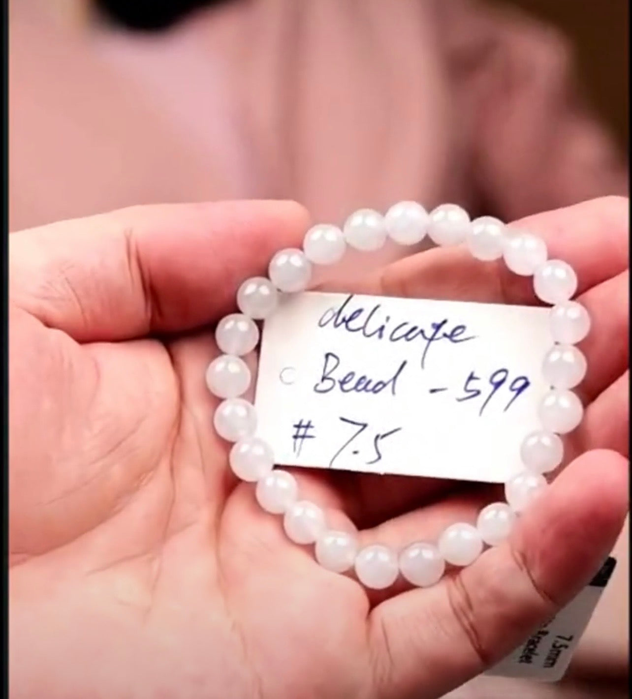 "Live" Natural Moonlight Jadeite Jade Bead Bracelet (07/25/26)