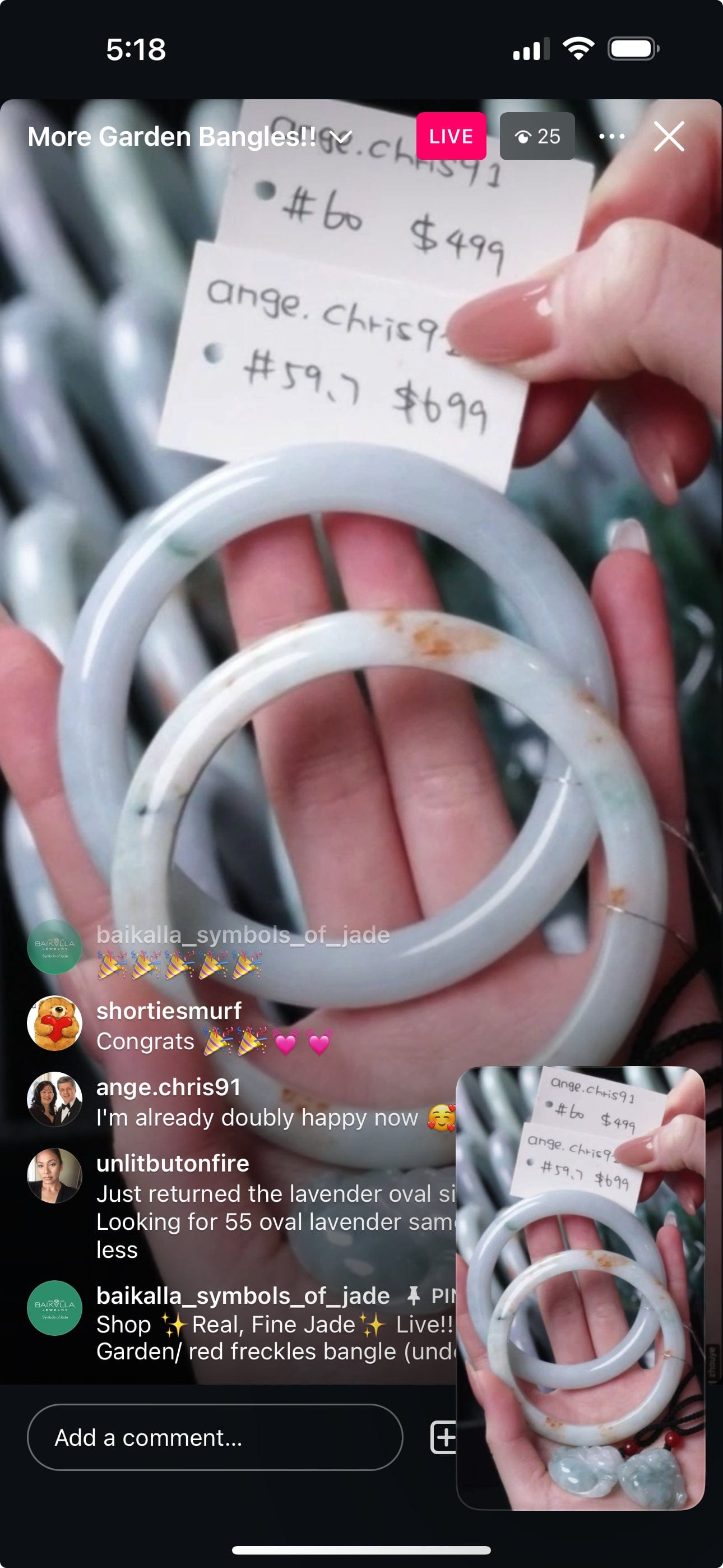 Baikalla IG Live "Natural Blue Green Jadeite Jade Bangle" (Live Pick) (12/21/24)