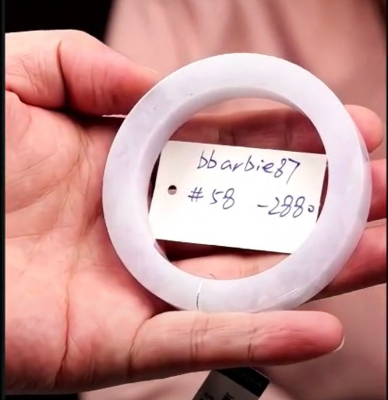 "Live" Natural Icy Light Lavender Jadeite Jade Bangle Bracelet (07/28/26)