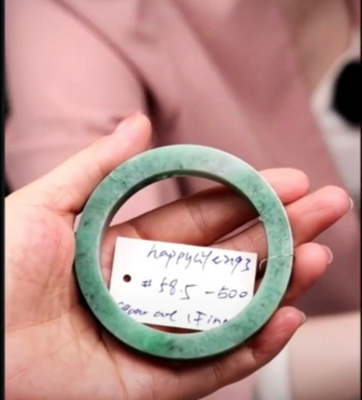 "Live" Natural Forest Green Jadeite Jade *Carving Bangle (07/29/26)