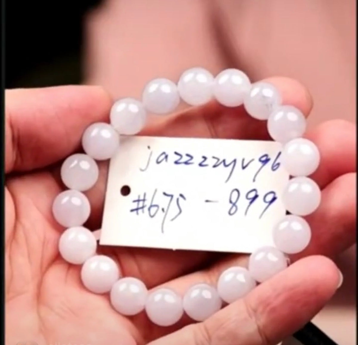 "Live" Natural Pink-Lavender Jadeite Jade Bead Bracelet (07/29/26)