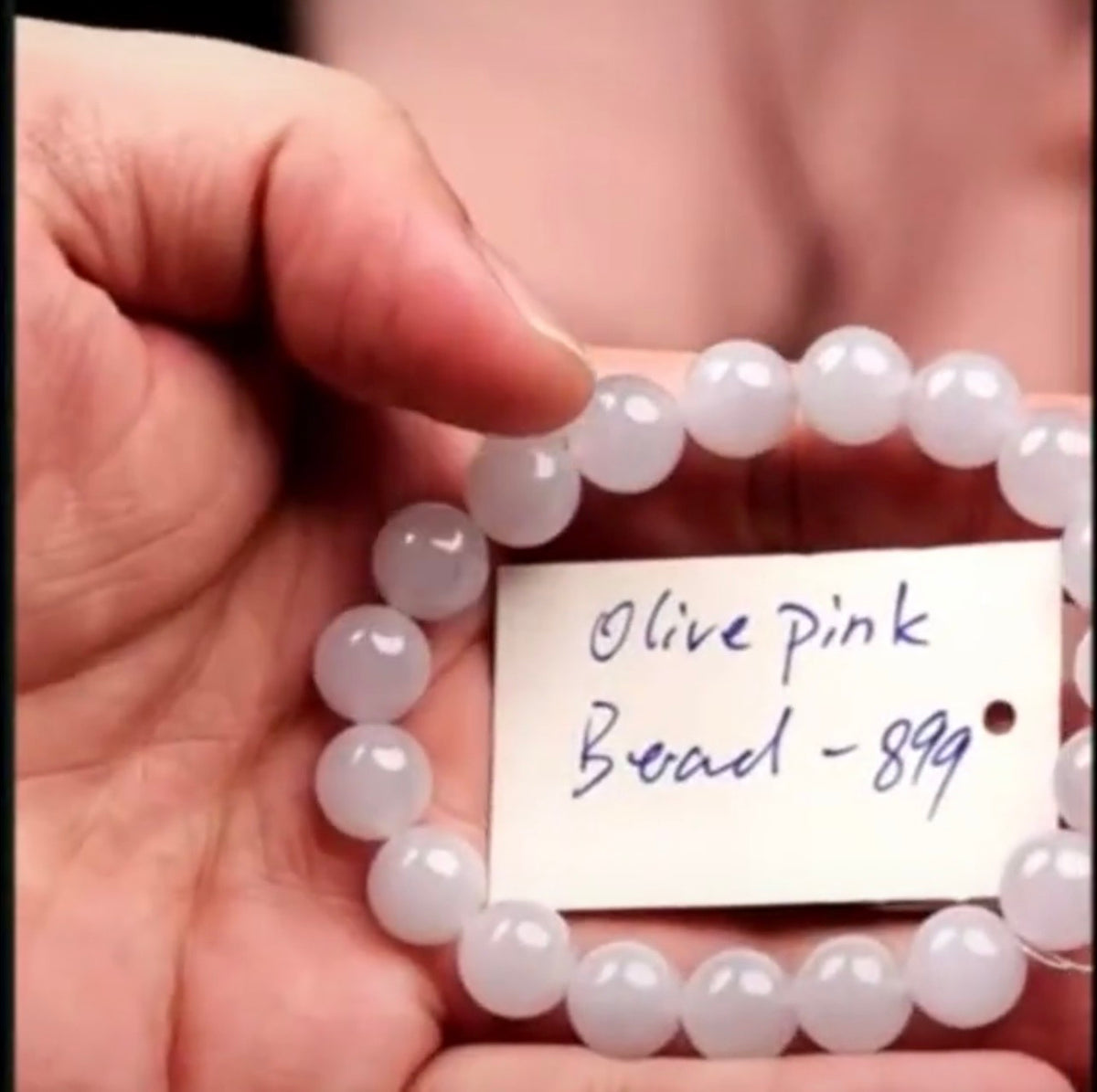 "Live" Natural Pink-Lavender Jadeite Jade Bead Bracelet (07/29/26)