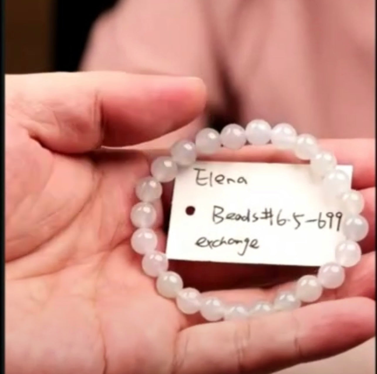 "Live" Natural Icy Moonlight &amp; Light Lavender Jadeite Jade Bead Bracelet (07/29/26)
