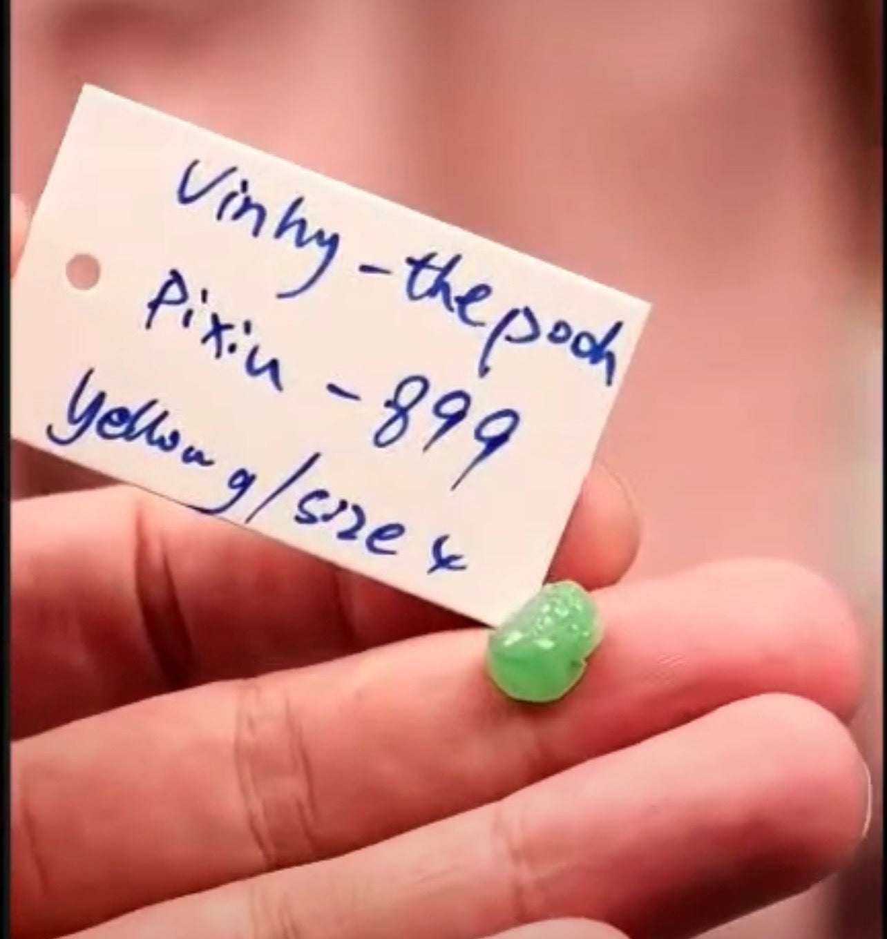 "Live" Natural Icy Apple Green Jadeite Jade Pixiu Pendant (07/30/26)