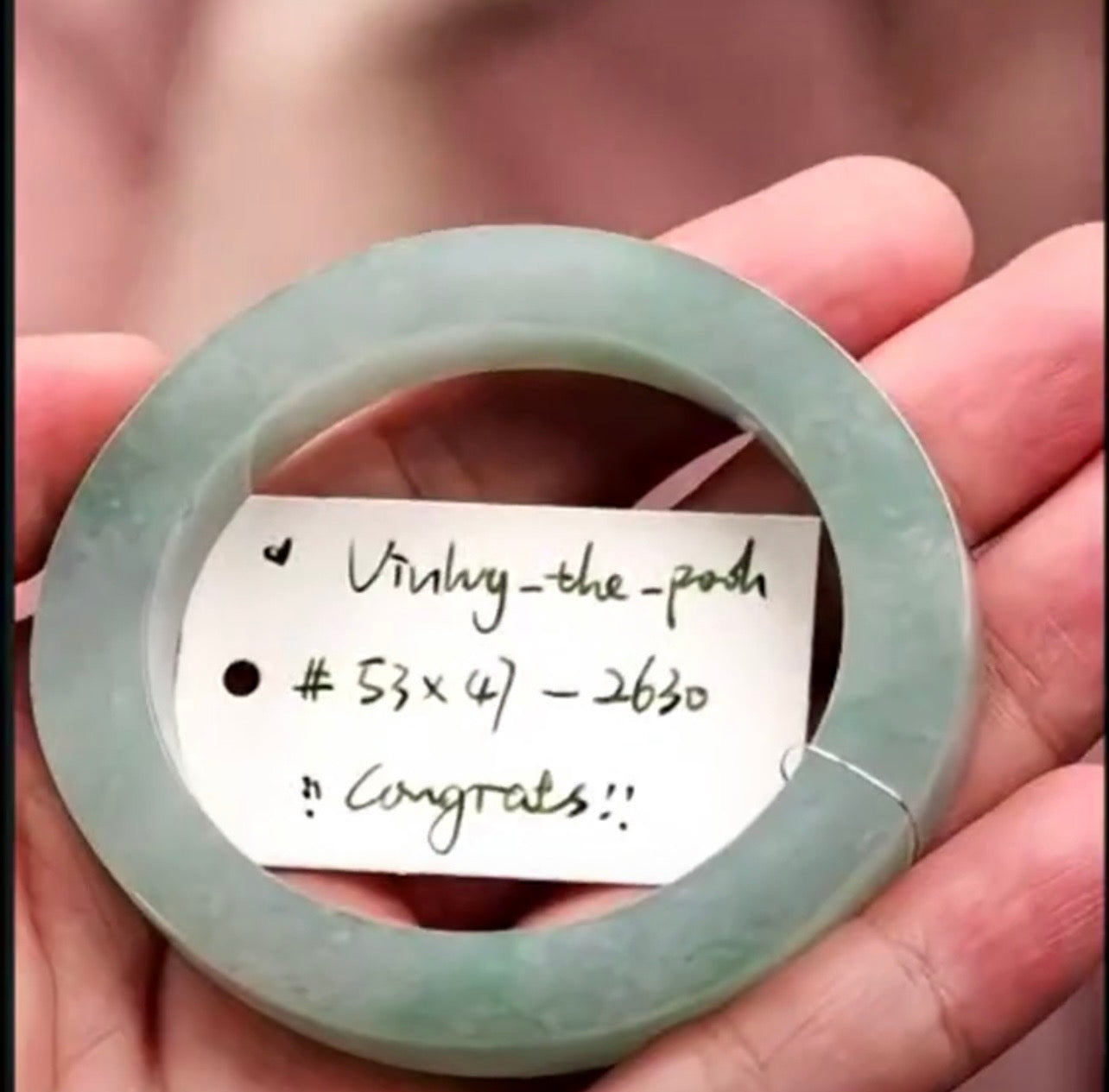 "Live" Natural Icy Oil Green Jadeite Jade Bangle Bracelet (08/03/26)