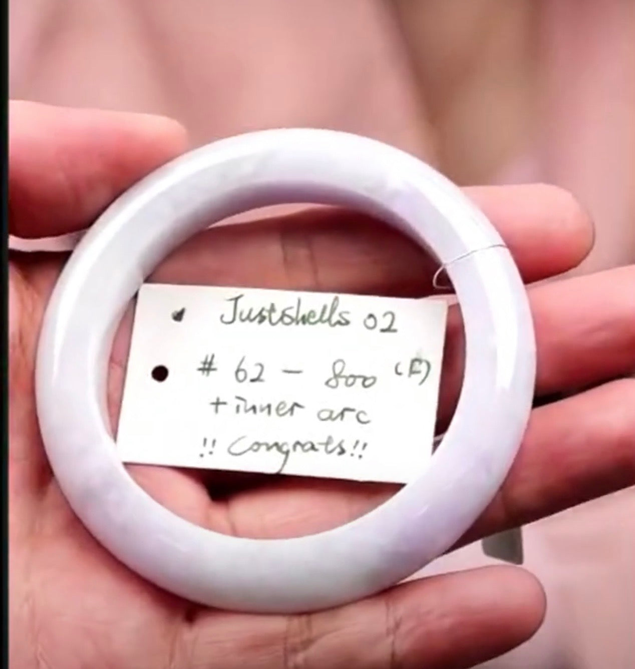 "Live" Natural Lavender Jadeite Jade *Carving Comfort-Fit Bangle (08/04/26)