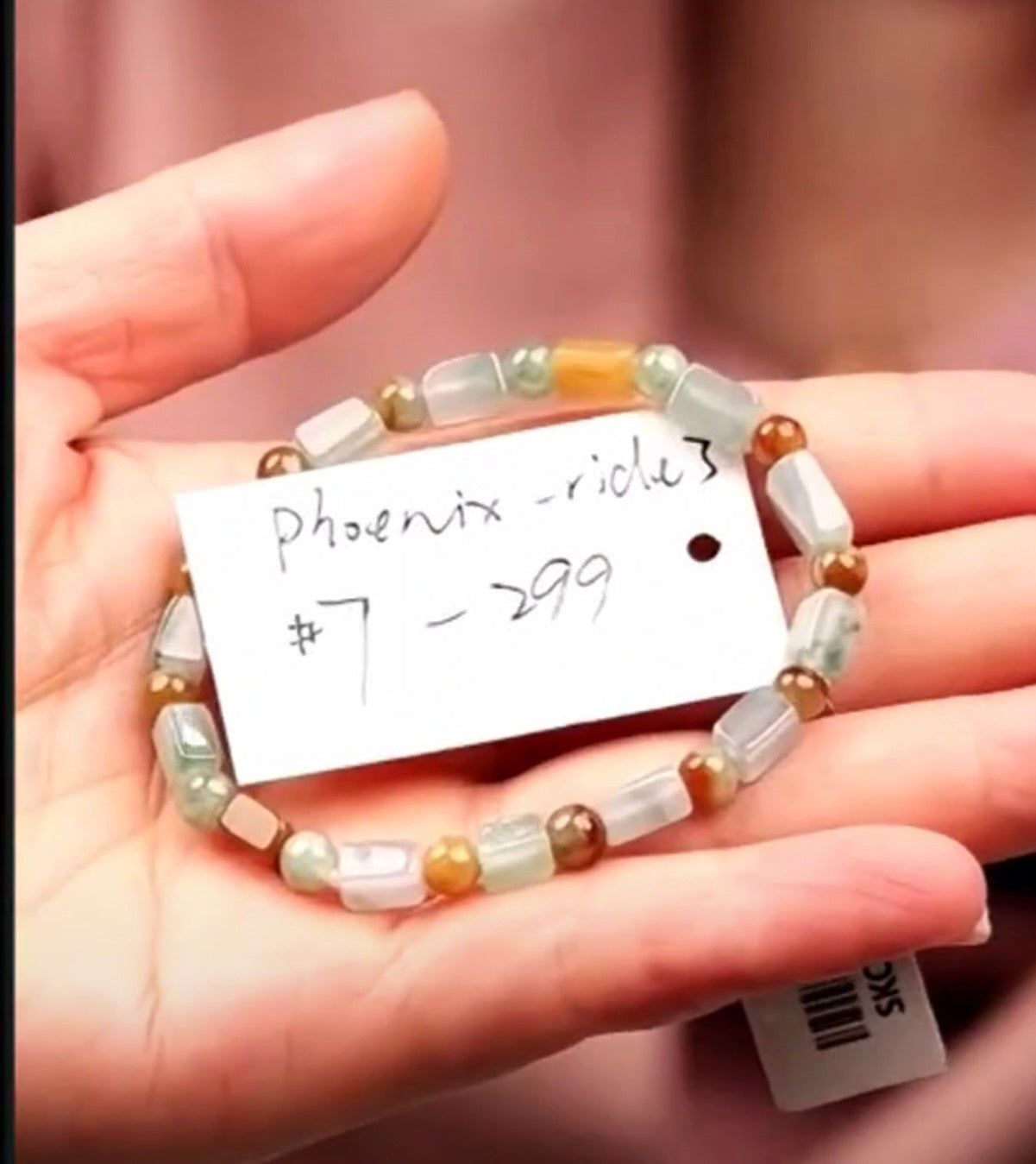"Live" Natural Multi-Color Jadeite Jade Bamboo Bead Bracelet (08/05/26)