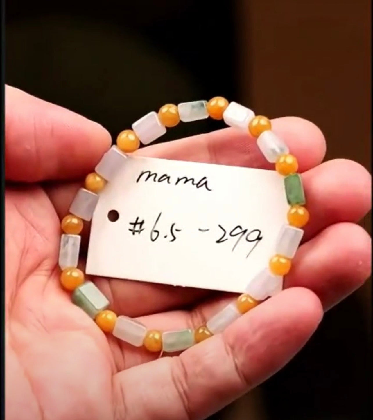 "Live" Natural Multi-Color Jadeite Jade Bamboo Bead Bracelet (08/05/26)