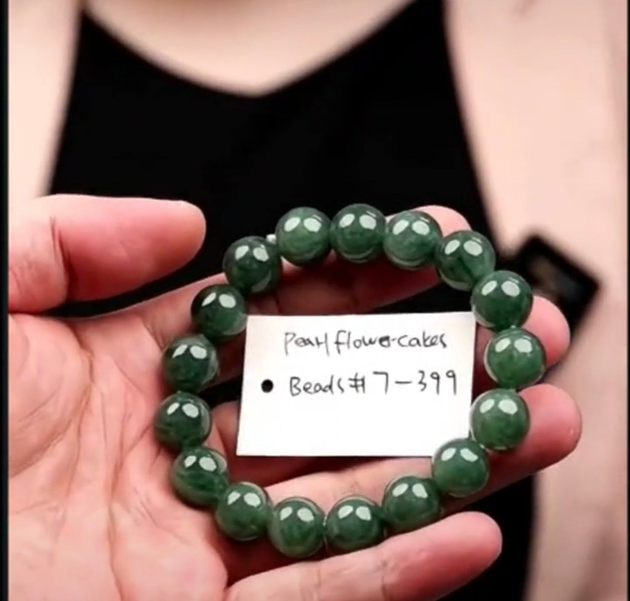 "Live" Natural Forest Green Jadeite Jade Bead Bracelet (08/05/26)